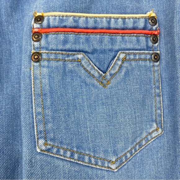 Vintage Kmart 70s High Waisted Pleated Trouser Blue Jeans size 17/18 - Picture 5 of 14